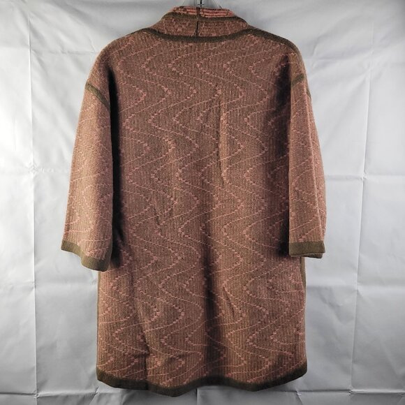 Etcetera Designer Aztec Southwestern Womens Open Sweater Cardigan 100% Lambswool - Picture 3 of 3